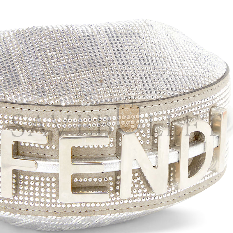F**di nano F**digraphy silver crystals charm 7as089apkff1mzk (16.5*14*5cm)